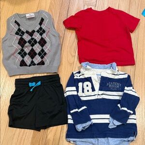 Clothing Bundle Tops and Shorts 12 month old Collard shirt Shorts Sweater Vest
